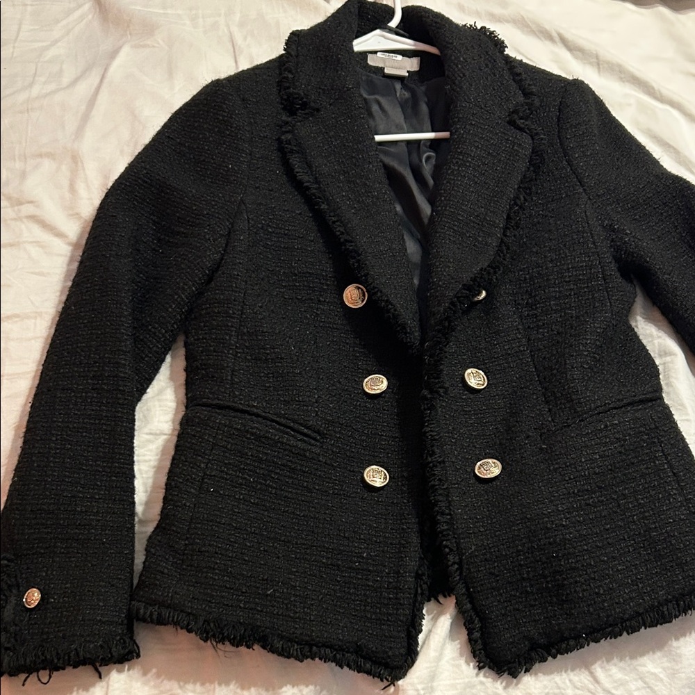 H&M Elegant Black Blazer with Gold Accents